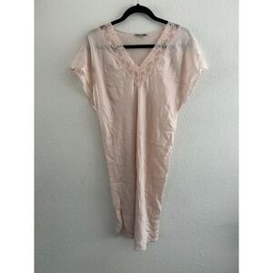 Wintersilks Baby Pink 100% Silk Nightie Slip Vtg Quiet Luxury Old Money L